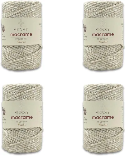 Miniatura 126 de Sensy - Cuerda de poliéster prémium de 0.197 in, 104 yardas, 100% polipropileno, cordón de macramé de 0.197 in, cuerda de ganchillo para bolsa