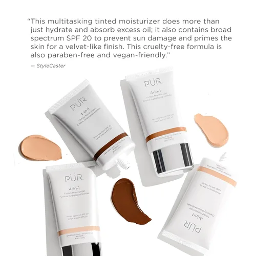 Miniatura 7 de PÜR MINERALS 4-in-1 Tinted Moisturizer With SPF 20 - Hydrating Face Moisturizer, Primer, & Foundation With Shea Butter, Aloe Vera & Vitamin B3