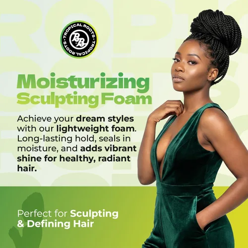 Miniatura 2 de Bronner Bros Tropical Roots - Espuma hidratante para esculpir – Envoltura de espuma para el cabello de larga duración para trenzas, giros
