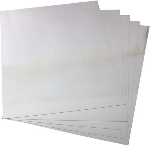 Papel de cartulina plateado metálico, 60 piezas de 8.5 x 11 pulgadas (250 GSM) - Tablero de papel plateado, superficie con acabado espejo,