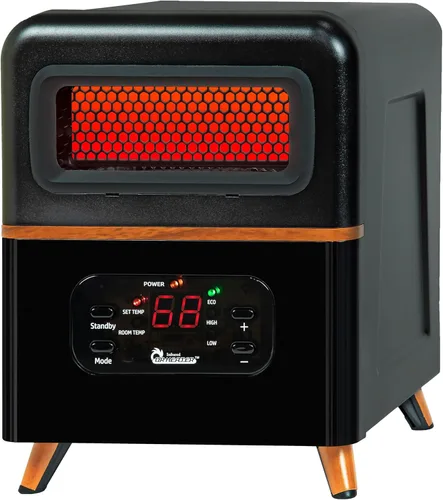 DR. INFRARED HEATER DR-978 Nuevo calentador de espacio infrarrojo portátil híbrido de doble calefacción actualizado, 1500 W con control remoto