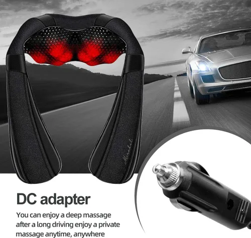 Miniatura 5 de Masajeador Shiatsu de Cuello y Hombros con Calor – Almohada de Masaje de Amasamiento de Tejido Profundo Eléctrico para Alivio del Dolor y Relajación