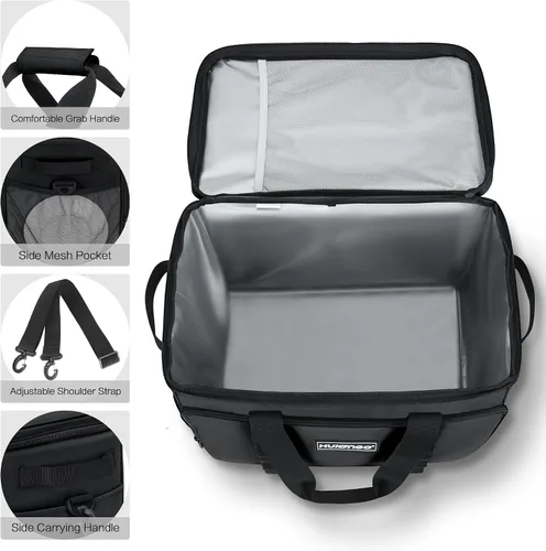 Miniatura 6 de Bolsa térmica con aislamiento suave, plegable, enfriadores de viaje grandes, enfriadores de lados suaves, hieleras a prueba de fugas, impermeable