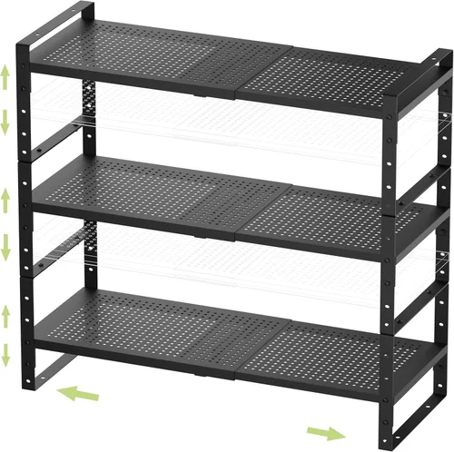 Miniatura 10 de Jojocross Estante de despensa expandible apilable y ajustable para armarios de cocina, estantes de mostrador, solución de almacenamiento de armario