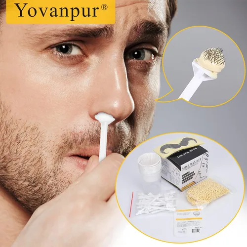 Miniatura 7 de Kit de cera para nariz para hombres y mujeres, kit de depilación nasal Yovanpur con 100g de granos de cera para el pelo de la nariz (15-20 USOS), 20