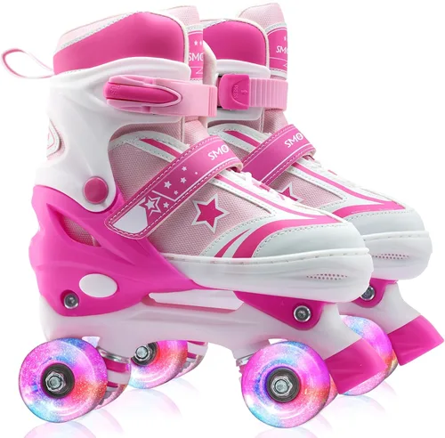 Miniatura 9 de Patines de ruedas para niños y niñas con ruedas iluminadas Zapatos de patines de tamaño ajustable para jóvenes y mujeres de 5 a 8 años y 8 a 12