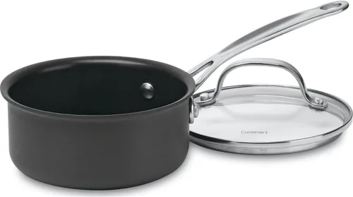 Cuisinart Chef's Classic - Cacerola anodizada dura antiadherente de 1 cuarto de galón con tapa, 619-14 Cacerola con tapa
