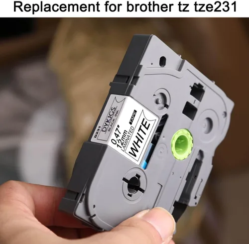 Miniatura 2 de Cinta de etiquetas compatible con Brother Tz Tze231 0.472 in, 0.47 pulgadas, negro sobre blanco, repuesto para Brother Ptouch cinta de etiquetas
