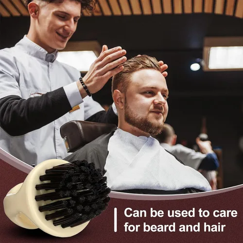 Miniatura 4 de Paquete de 4 cepillos para barba para hombres, cepillos de barba, cepillo de barbero para nudillos, cepillos para cara y cuello, suministros