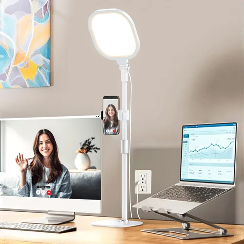 Miniatura 10 de LitONES Iluminación de videoconferencia para reuniones de zoom, anillo de luz para escritorio con soporte flexible, 30 modos de luz