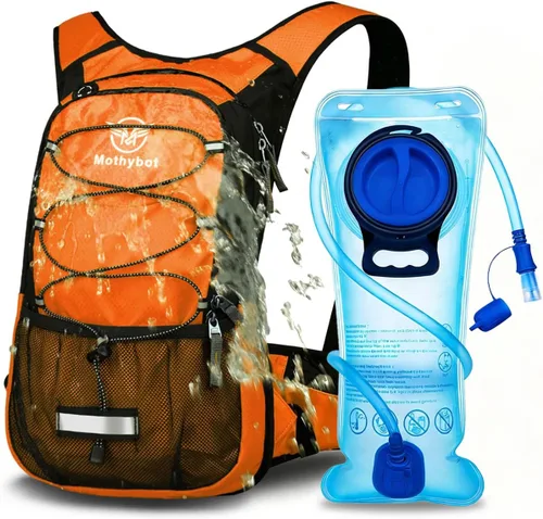 Miniatura 18 de Mothybot - Mochila de hidratación aislada con depósito de 2 litros sin bisfenol A (BPA) y almacenamiento, mochila de senderismo para hombres