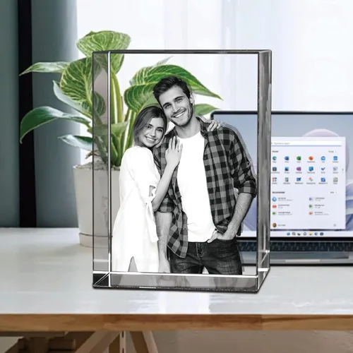 Miniatura 2 de HAN'S LASER Foto de Cristal 3D, Regalo Personalizado con Tu Propia Foto, Único Día del Padre, Matrimonio, Regalo Conmemorativo - Paisaje Pequeño