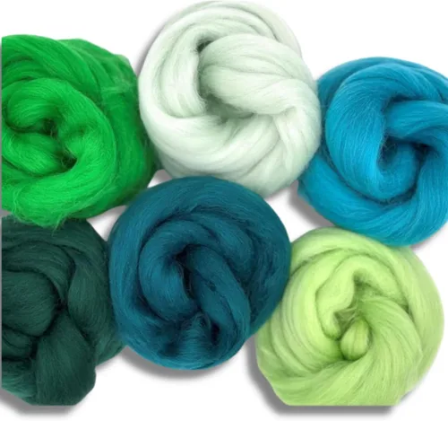 Revolution Fibers Top de lana teñida | Colección Corriedale de fibra sin hilar | Perfecto para hilado a mano, fieltro de agujas, tejido y Jardín