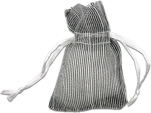 TheDisplayGuys - Paquete de 24 bolsas de regalo de organza a rayas con cordón de ajuste, tamaño XS de 2 x 2 3/4 pulgadas, color negro, para