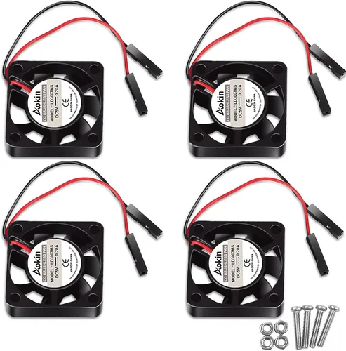 Miniatura 10 de 2 ventiladores 3007 para Raspberry Pi 5 1.181x1.181x0.276 in Cooler Pi ventilador de caja de enfriamiento sin escobillas 1.181 in 1.18in 3.3V 5V DC