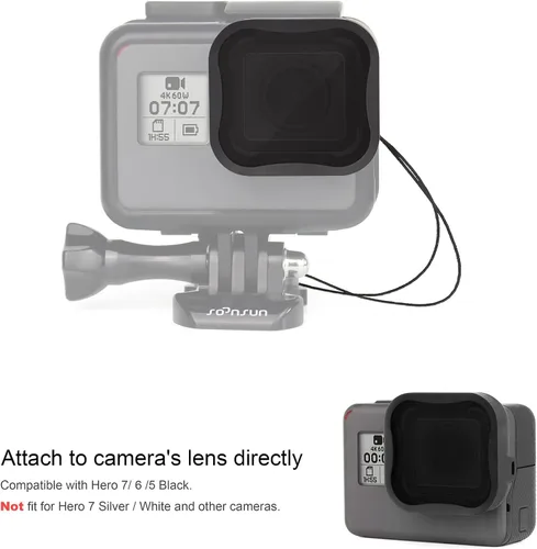Miniatura 2 de SOONSUN Paquete de 4 filtros de lente CPL ND8 ND16 ND32 para GoPro Hero 5 6 7 negro, densidad neutra y polarización circular, kit de filtro de lente