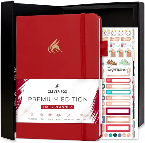 Miniatura 14 de Clever Fox Agenda Diaria, edición superior. - Planificador diario de lujo con horario por hora, organizador personal, diario de productividad