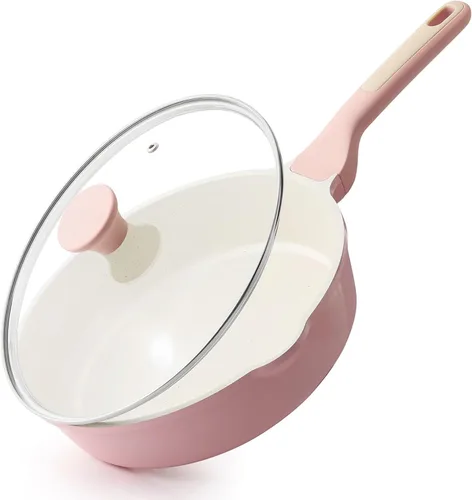 Miniatura 19 de SENSARTE Sartén Antiadherente, Sartén Profunda para Freír de 10/11/12 pulgadas, Sartén para Saltear con Tapa, Mango que se Mantiene Frío, Batería