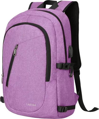Miniatura 9 de Mochila para laptop, mochila de transporte, duradera y amigable con la TSA para viajes de negocios de 17.3 pulgadas con puerto USB, mochila escolar