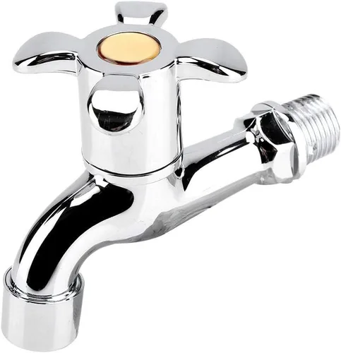 Miniatura 4 de Grifo de lavadora – Grifo de agua para lavabo con un solo mango de boquilla para fregaderos KItchen baño bañera (mango de 4 flores)