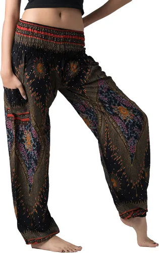 Miniatura 2 de B BANGKOK PANTS Pantalones harem para mujer, ropa bohemia con bolsillos