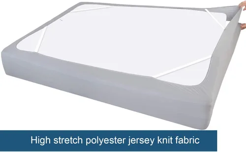 Miniatura 3 de Funda de somier tamaño king, falda de cama elástica de 4 lados, alternativa elegante para faldas de cama para hotel/hogar, se adapta a somieres