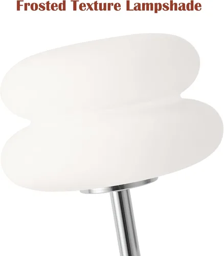 Miniatura 4 de Lámpara de seta blanca, lámpara moderna de mediados de siglo para mesita de noche, lámparas de cabecera retro regulables estilo tarta de huevo