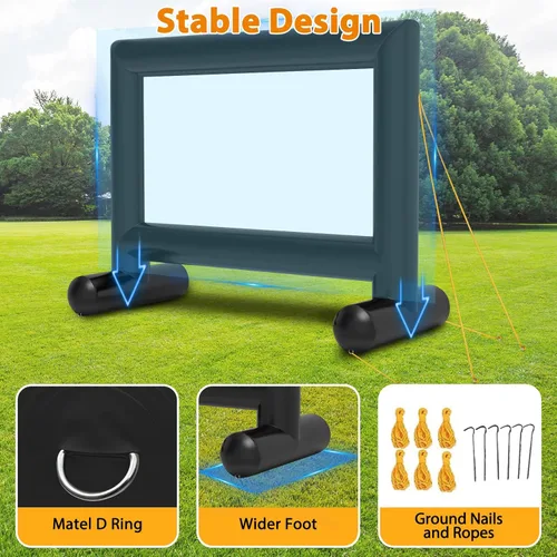 Miniatura 5 de Estgora Pantalla de cine inflable de 14 pies para exteriores, pantalla de proyector inflable para pantallas de proyección delanteras y traseras