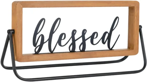 Miniatura 7 de NIKKY HOME Letrero de madera para el hogar, letrero de letras con recorte independiente para el hogar, letrero rústico para mesa, letrero decorativo