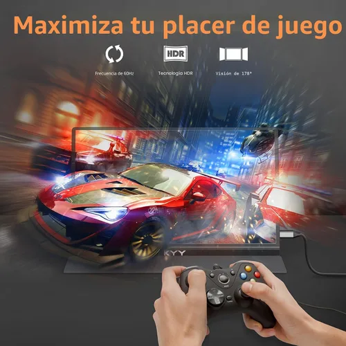 Miniatura 5 de KYY Monitor portátil de 15.6 pulgadas FHD 1080P USB C HDMI monitor de juegos ultra delgado pantalla IPS con cubierta inteligente y altavoces, Plug &