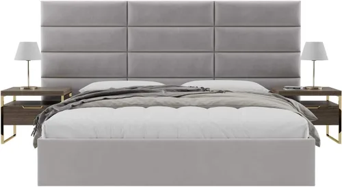 Miniatura 39 de Vänt - Paneles tapizados de cabecera para montar en la pared, diseño Isabelle, 60 x 23 pulgadas, configuración de 4 paneles individuales, Cuero