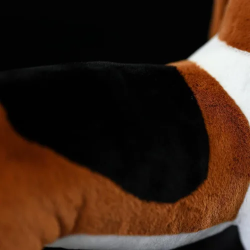 Miniatura 7 de Peluche realista de Basset Hound francés, 12 pulgadas, almohada de cachorro de perro marrón