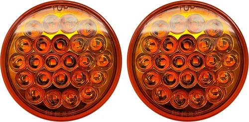 Miniatura 3 de All Star Truck Parts Luz estroboscópica empotrable LED redonda de 4 pulgadas, 24 LED DOT/SAE aprobado y marcado, impermeable, súper brillante