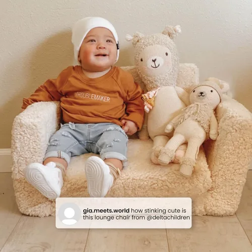 Miniatura 7 de Delta Children Cozee - Silla abatible Sherpa 2 en 1, silla convertible a tumbona para niños, crema