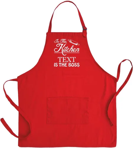 Miniatura 9 de In This Kitchen Any Name Custom Text Is The Boss - Delantal ajustable con dos bolsillos