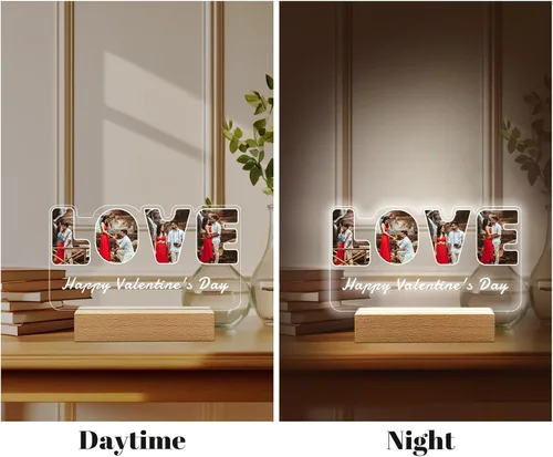 Miniatura 4 de Regalos de fotos personalizados para novio, novia, mujer, pareja, marcos de fotos personalizados, placa acrílica, luz nocturna para mejor amigo