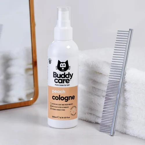 Miniatura 3 de Buddycare Perfume para gatos y aerosol de colonia Perfume refrescante con aroma a melocotón (6.8 fl oz) para gatos de interior y exterior