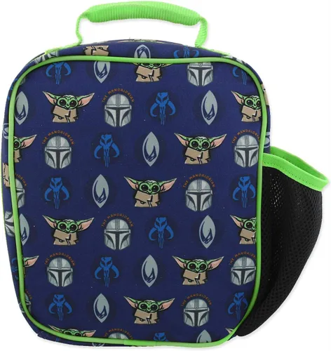 Miniatura 7 de Star Wars Mandalorian Baby Yoda - Lonchera escolar con aislamiento suave para niños y niñas (tamaño único, azul/verde)