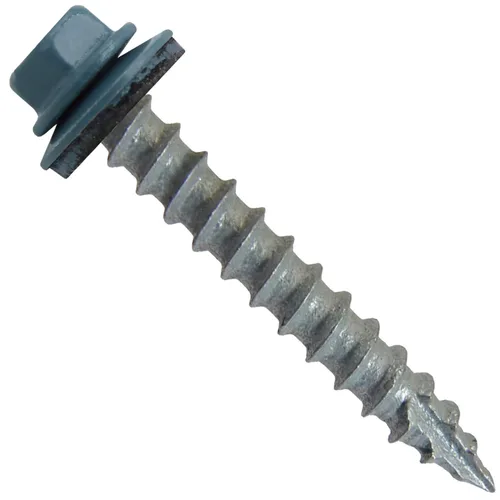 Miniatura 5 de Tornillos de metal para techos n.º 14 x 1-1/2 pulgadas, cabeza hexagonal de arandela de piel de buque Tornillo de techo de chapa metálica. Buckskin