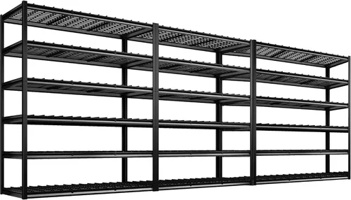 Miniatura 16 de REIBII Estantería de garaje de 78 pulgadas de alto, estantes de almacenamiento resistentes con carga de 3000 libras, estantes de metal ajustables
