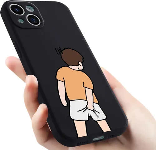 Miniatura 7 de Funda Graciosa de Chico para iPhone 11, Funda Líquida de Silicona de Gel Suave de Caucho Mate con Forro de Microfibra, Funda Protectora Divertida