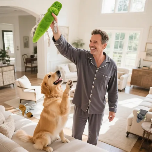 Miniatura 6 de Juguetes chirriantes para perros sin relleno, paquete de 3 juguetes de cuerda para dentición, juguetes de peluche arrugados para mantenerlos