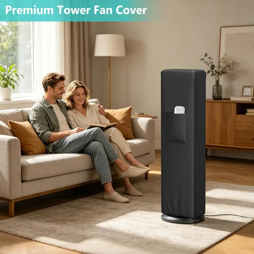 Miniatura 6 de STARTWO Tower Fan Cover, Waterproof Dustproof Fan Protective Cover with Pocket