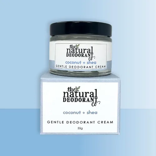 Miniatura 5 de The Natural Deodorant Co, Desodorante Suave Crema Coco + Karité 1.94 oz Sin aluminio, sin plástico, para pieles sensibles, ingredientes naturales