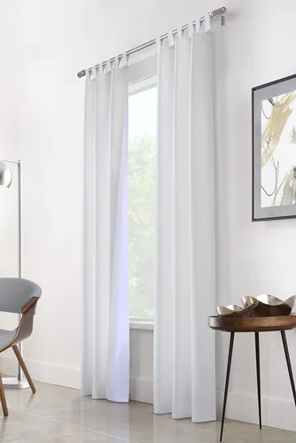 Loft Living Phoenix - Par de paneles de cortinas sólidas con aislamiento y pestaña superior, cada uno, 40 x 84 pulgadas, color blanco