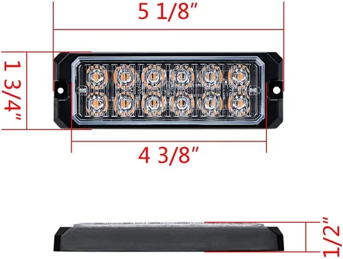 Miniatura 7 de Corp Set ámbar de advertencia de emergencia peligro de seguridad, 1 unidad de 30 pulgadas 56 LED estroboscópica barra de luz superior y 6 piezas 12