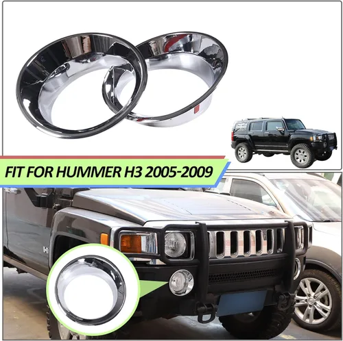 Miniatura 5 de Anillo de cubierta de lámpara antiniebla delantera para accesorios Hummer H3 2005-2009, protector de marco de lámpara antiniebla, parachoques