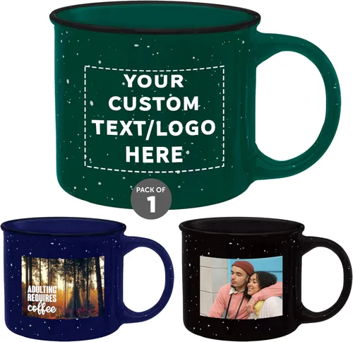Miniatura 26 de DISCOUNT PROMOS Tazas de café personalizadas de cerámica para fogata, 13 onzas, juego de 10/50/100, paquete personalizado a granel, perfecto
