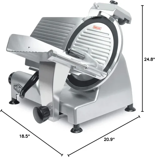 Miniatura 6 de KWS MS-12NT - Cortador eléctrico de carne de 420 W, hoja de teflón no pegajosa de 12 pulgadas, cortador de carne, queso/alimentos congelados, bajo