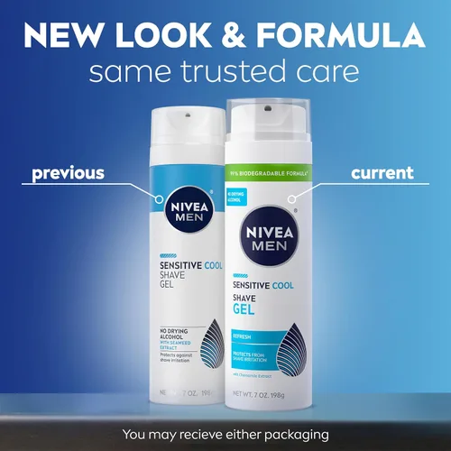 Miniatura 2 de NIVEA MEN Gel de afeitado sensible y fresco para pieles sensibles, gel de afeitar sin alcohol con extracto de manzanilla, lata de 7 onzas, paquete